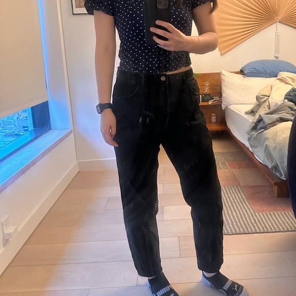 Zara Midrise Black Straight Leg Jeans (Womens 8) - Picture 4 of 4